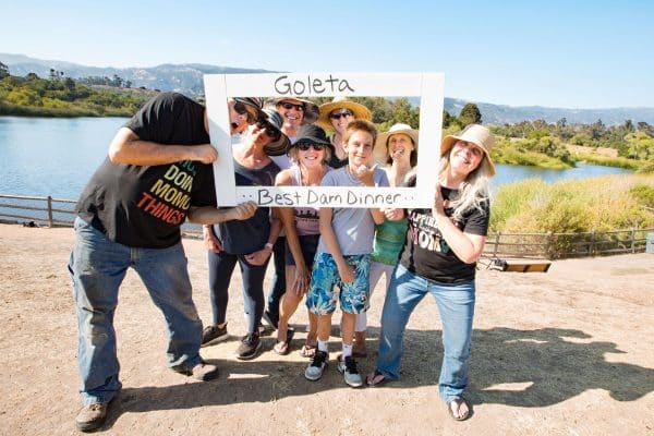Attendees with photo frame at 2025 Dam Dinner