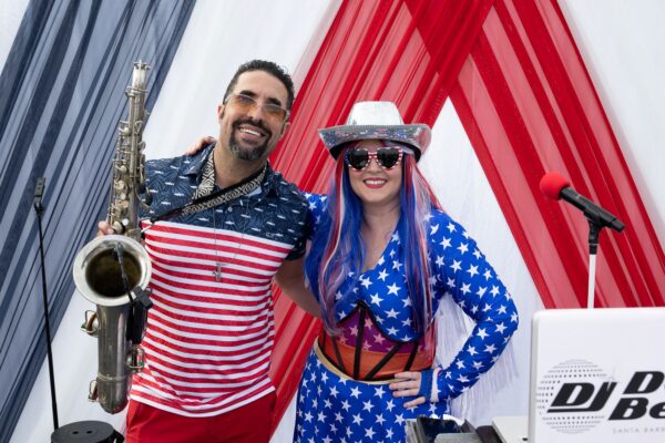 Saxophonist Gerry Smith Jr. and DJ Darla Bea