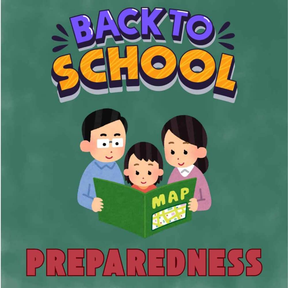Back to School Preparedness - family looking at map