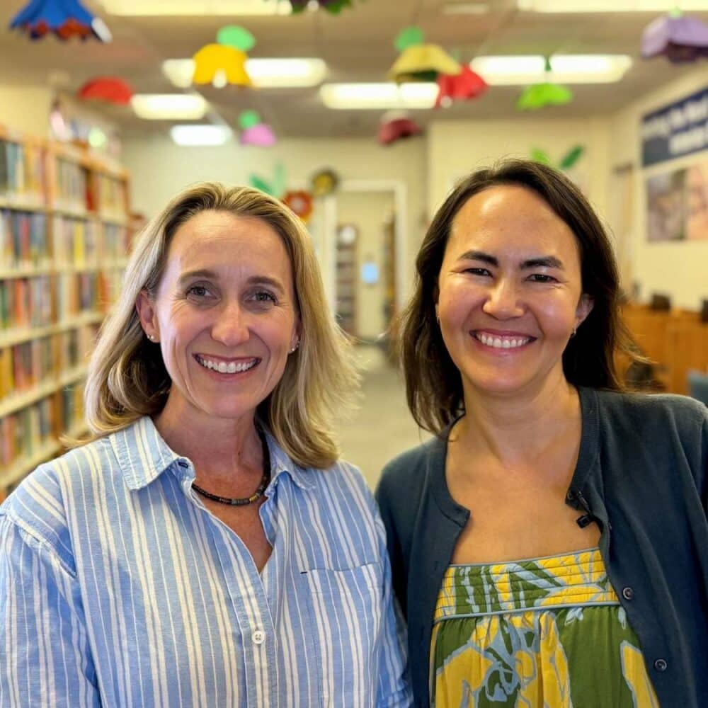 Two library staff in GVL Express