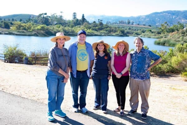 Goleta City Council in front of Lake Los Carneros at 2026 Dam Dinner