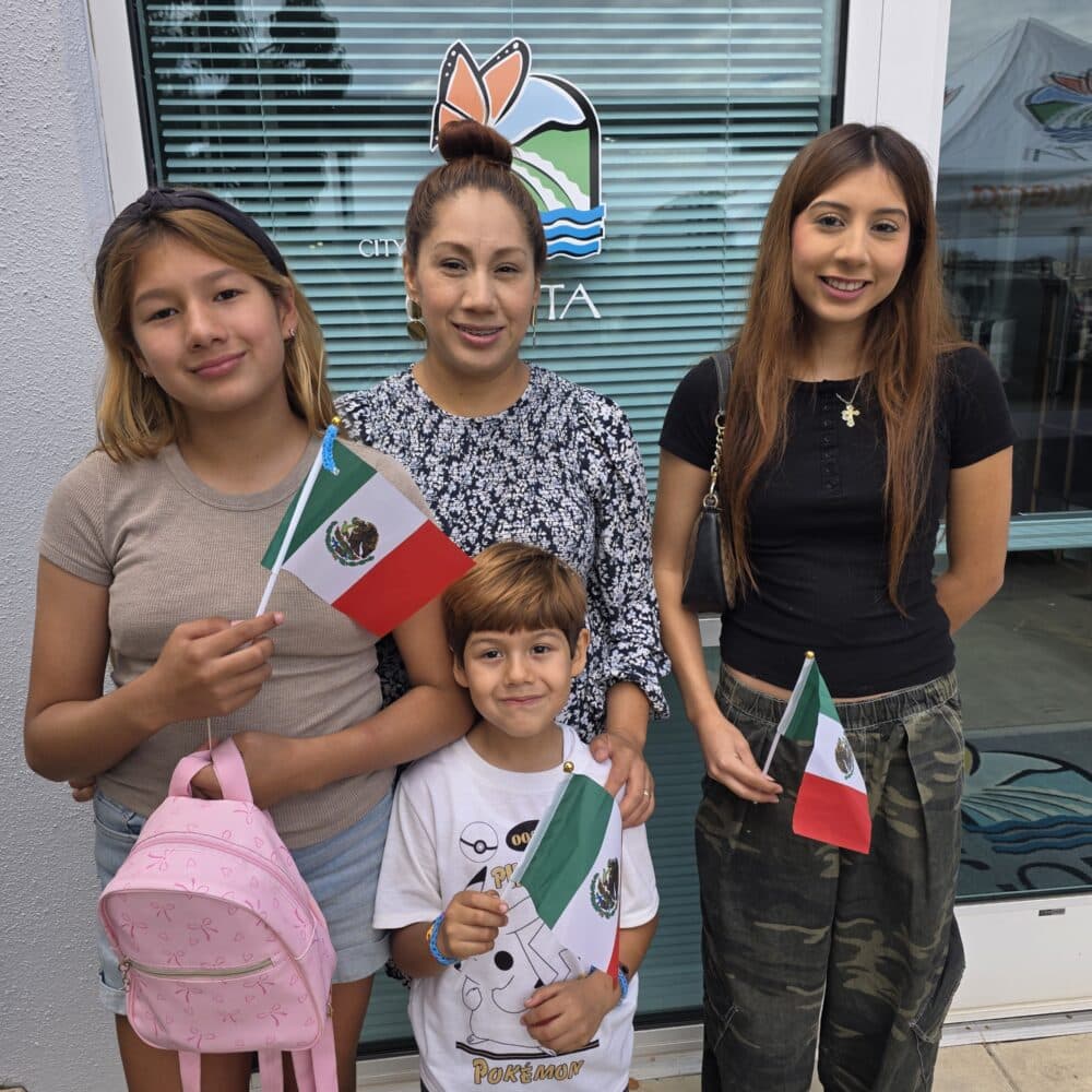 Goleta family outside of City Hall for dual citizenship event Oct. 10, 2026