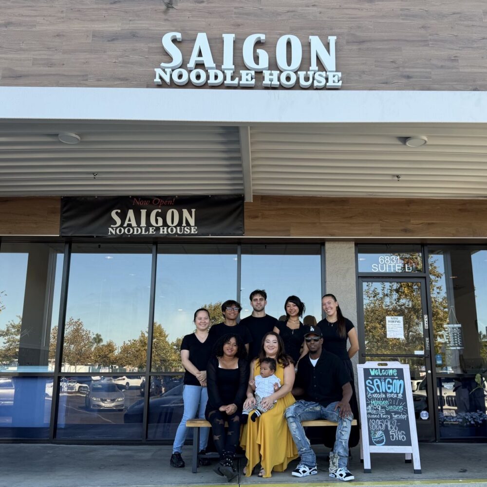 Group photo outside of Saigon Noodle House