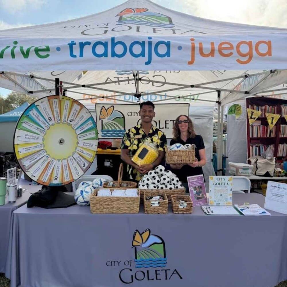 Lemon Fest Booth - staff standing with giveaways